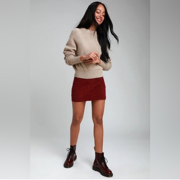 Free People Too Good Heathered Beige Knit Pullover Mock Neck Sweater Size M - Picture 1 of 13